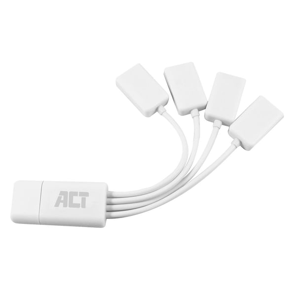 ACT AC6210 gränssnittshubbar USB 3.2 Gen 1 (3.1 Gen 1) Type-A 480 Mbit/s Vit