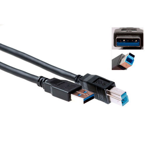 ACT 1m, USB 3.0 USB-kabel USB 3.2 Gen 1 (3.1 Gen 1) USB A USB B 5 Gbit/sek. Sort