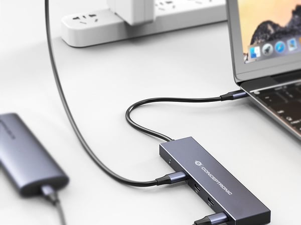 Conceptronic HUBBIES14G gränssnittshubbar USB 3.2 Gen 2 (3.1 Gen 2) Type-C 10000 Mbit/s Grå