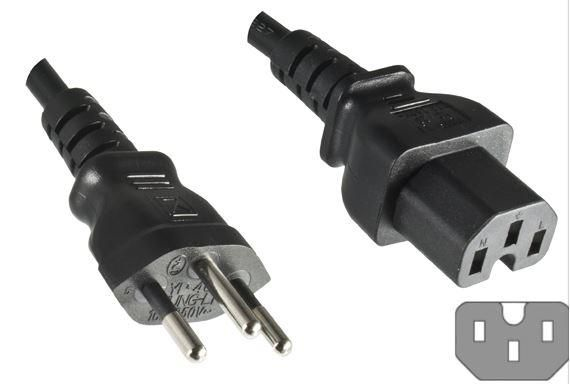 Microconnect PE160518 strömkablar Svart 1,8 m Strömkontakt typ J C15 coupler