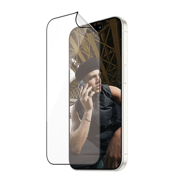 PanzerGlass ® ECO MATRIX Screen Protector with D3O® iPhone 15 Pro | Ultra-Wide Fit w. AlignerKit Genomskinligt skärmskydd Apple 1 styck