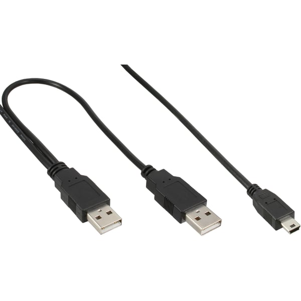 InLine 33107X USB-kabel 1 m Mini-USB B 0,48 Gbit/sek. Sort