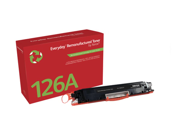 Everyday™ Mustavalko Remanufactured Toner by Xerox compatible with HP 126A (CE310A), Standard capacity Everyday™ Mustavalko Remanufactured Toner by Xerox compatible with HP 126A (CE310A), Standard capacity