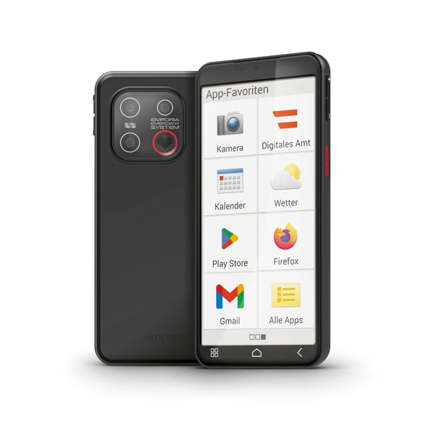 Emporia emporiaSMART.6lite 13,8 cm (5.45") Android 13 4G USB Type-C 6 GB 128 GB 3600 mAh Sort, Sølv