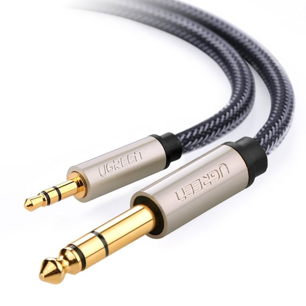 Ugreen 10628 audiokaapeli 2 m 6.35mm 3.5mm Musta