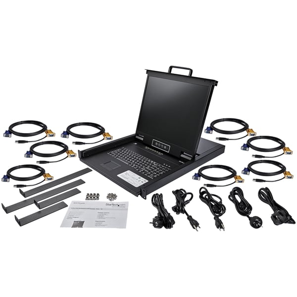 StarTech.com RKCONS1908K telinekonsoli 48,3 cm (19") 1280 x 1024 pikseliä Terästä Musta 1U