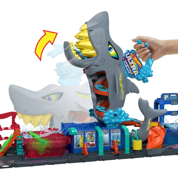 Hot Wheels City Ultra Shark -autopesula ja 1:64-mittakaavan Color Reveal -leluauto