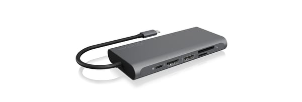 ICY BOX IB-DK4050-CPD Langallinen USB 3.2 Gen 1 (3.1 Gen 1) Type-C Antrasiitti