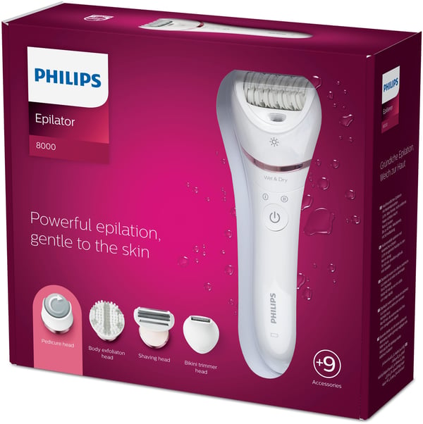 Philips Epilator Series 8000 BRE740/10 Epilator för våt- och torrepilering