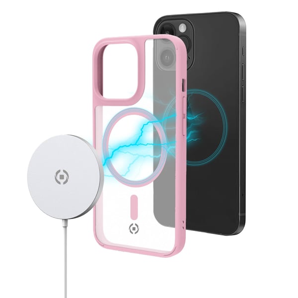 Celly Magmatt mobiltelefon etui 15,5 cm (6.1") Cover Lyserød, Transparent