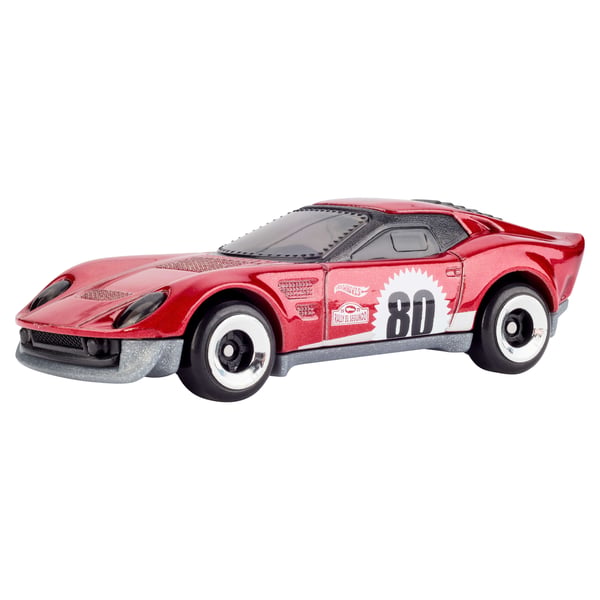Hot Wheels Core Mattel 80-årsjubilæumspakke med 5 stk. legetøjsbiler i størrelsesforholdet 1:64 med dekorationer til samlere