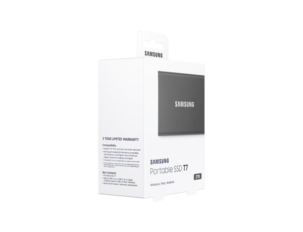 Samsung T7 2 TB USB Type-C 3.2 Gen 2 (3.1 Gen 2) Titaani