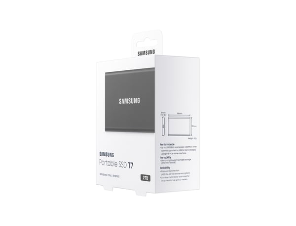 Samsung T7 2 TB USB Type-C 3.2 Gen 2 (3.1 Gen 2) Titaani