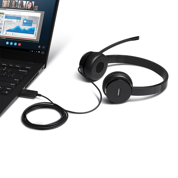 Lenovo 4XD0X88524 kuulokkeet ja kuulokemikrofoni Langallinen Pääpanta Toimisto/puhelukeskus Musta