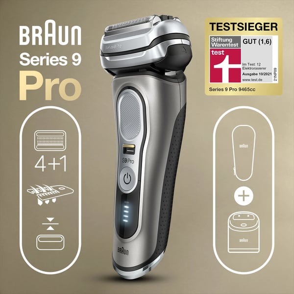 Braun Series 9 Pro 9485cc Folierakapparat Trimmer Svart, Silver