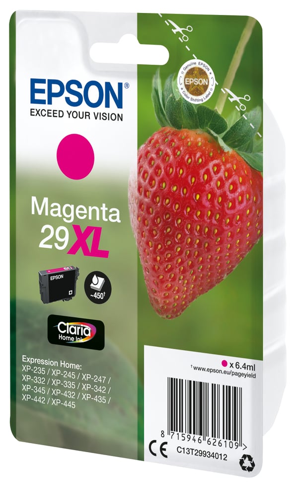 Epson Strawberry Singlepack Magenta 29XL Claria Home Ink Epson Strawberry Singlepack Magenta 29XL Claria Home Ink