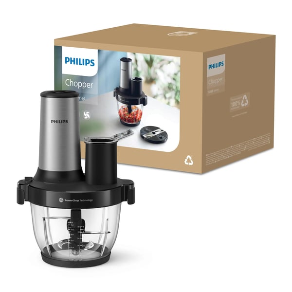 Philips 5000 series HR1504/00 elektroninen ruoanpilkkoja 2 L 650 W Musta, Ruostumaton teräs