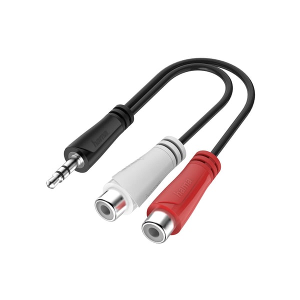 Hama 00200350 lydkabel 0,15 m 3.5mm RCA Sort
