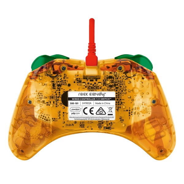PDP Rock Candy: Lemon Bomb Bowser Grøn, Gennemsigtig, Gul USB Gamepad Analog/digital Nintendo Switch, Nintendo Switch Lite, Nintendo Switch OLED