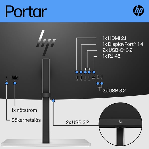 HP E45c G5 välvd DQHD skärm