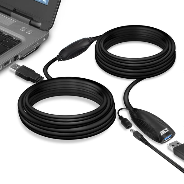 ACT AC6110 USB-kabel USB 3.2 Gen 1 (3.1 Gen 1) 10 m USB A 5 Gbit/sek. Sort