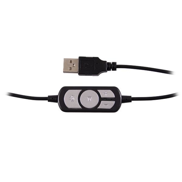 Nilox ACOUSTIC USB HEADPHONE Headset Ledningsført I ørerne Sort, Grå