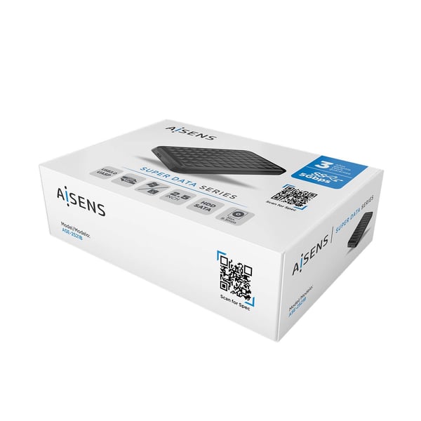 AISENS ASE-2521B Hölje för lagringsenheter HDD-hölje Svart 2.5" USB-ström