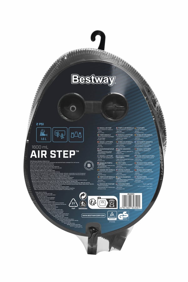 Bestway 62005 / 24 fodluftpumpe Sort, Blå Oppustelige
