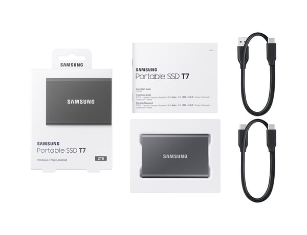 Samsung T7 2 TB USB Type-C 3.2 Gen 2 (3.1 Gen 2) Titaani