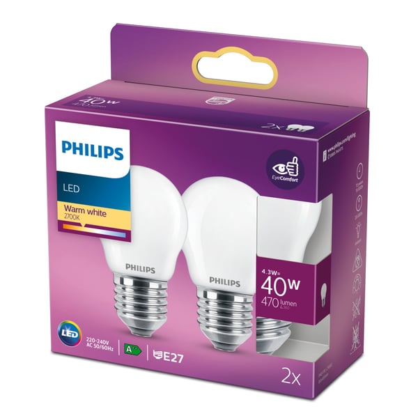 Philips LED Classic - LED-lamppu - Muoto: P45 - E27 - 4,3 W (vastaa 40 W)