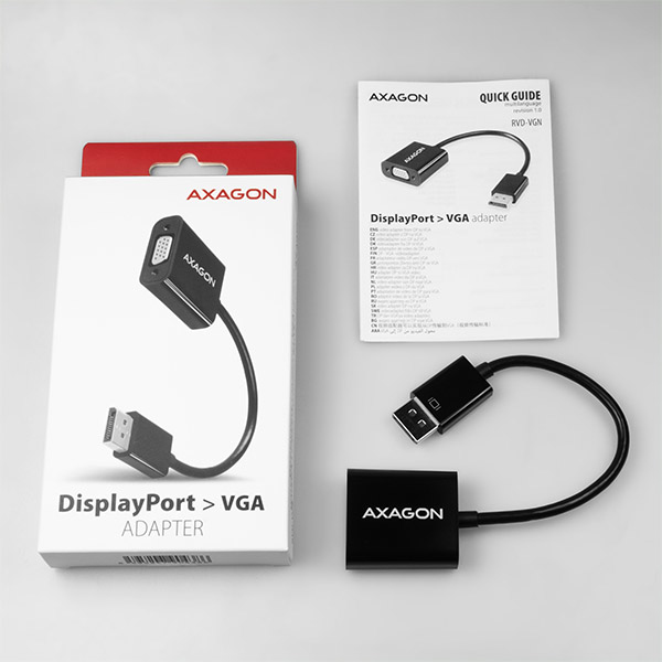 Axagon RVD-VGN videokabeladapter 0,15 m DisplayPort VGA (D-Sub) Svart