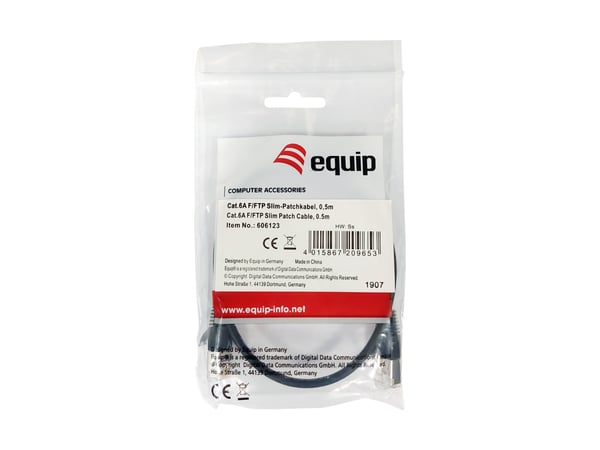 Equip 606123 netværkskabel Sort 0,5 m Cat6a F/FTP (FFTP)