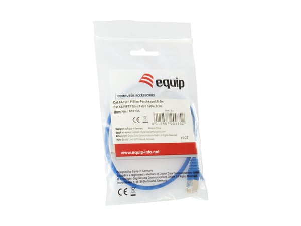 Equip 606133 netværkskabel Blå 0,5 m Cat6a F/FTP (FFTP)
