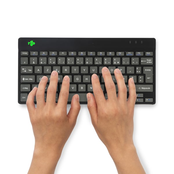 R-Go Tools Compact Break RGOCOFRWLBL tastatur Bluetooth AZERTY Fransk Sort