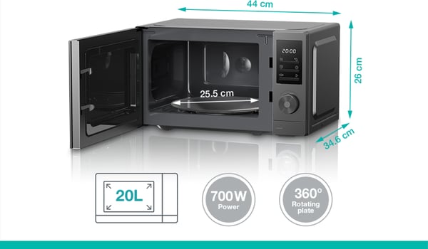 Gorenje MO20E1T4 Rustfrit stål Solo mikroovn Bordplade 20 L 700 W