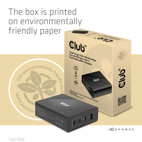 CLUB3D CAC-1906 mobiililaitteen laturi Universaali Musta DC Sisätila