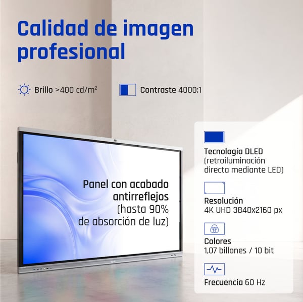 iggual Orchid 65" Interaktiv plattskärm 165,1 cm (65") LED Wi-Fi 400 cd/m² 4K Ultra HD Svart Pekskärm Inbyggd processor Android