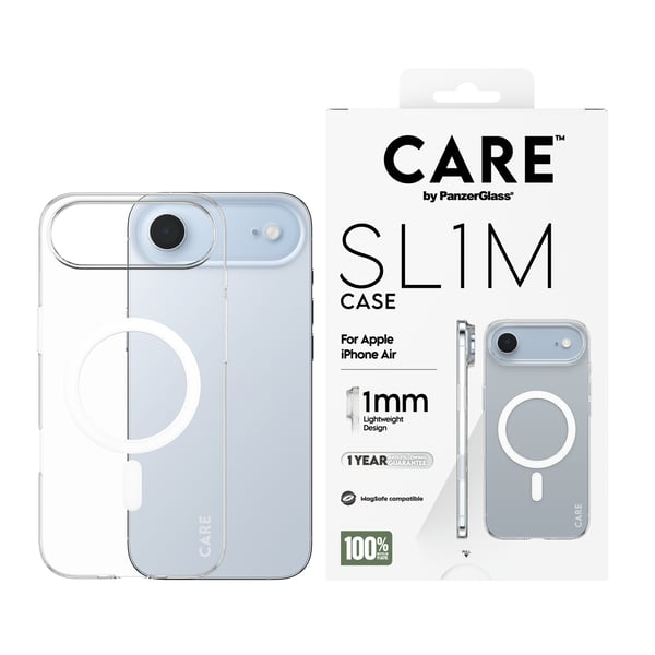 PanzerGlass CARE™ by ® SL1M Case Transparent w. MagSafe iPhone Air mobiltelefonfodral Mobilskal
