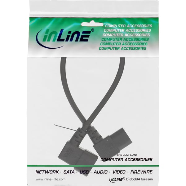 InLine 16606A el-ledning Sort 0,5 m C13 forbinder C14 forbinder