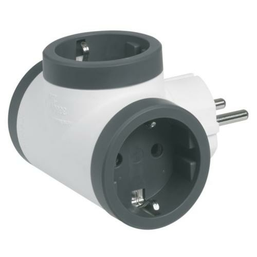 Legrand 694520 pistorasia-adapteri Tyyppi F Musta, Valkoinen
