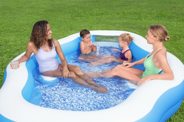 Bestway 54409 ovan mark-svimmingpooler Uppblåsbar pool Oval Blå, Vit