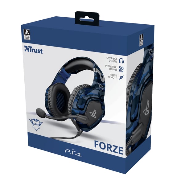 Trust GXT 488 Forze PS4 Headset Kabel Huvudband Spela Svart, Blå