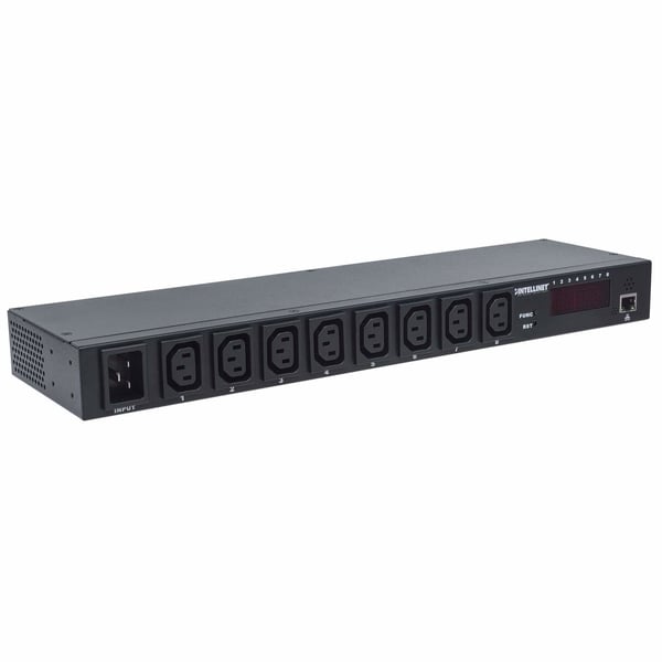 Intellinet 163682 strømforsyningsenhed (PDU) 8 AC stikkontakt(er) Sort