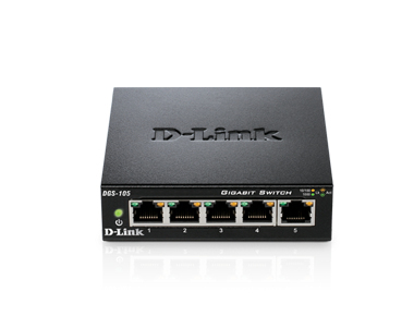 D-Link DGS-105 netværksswitch Ikke administreret L2 Gigabit Ethernet (10/100/1000) Desktop Sort