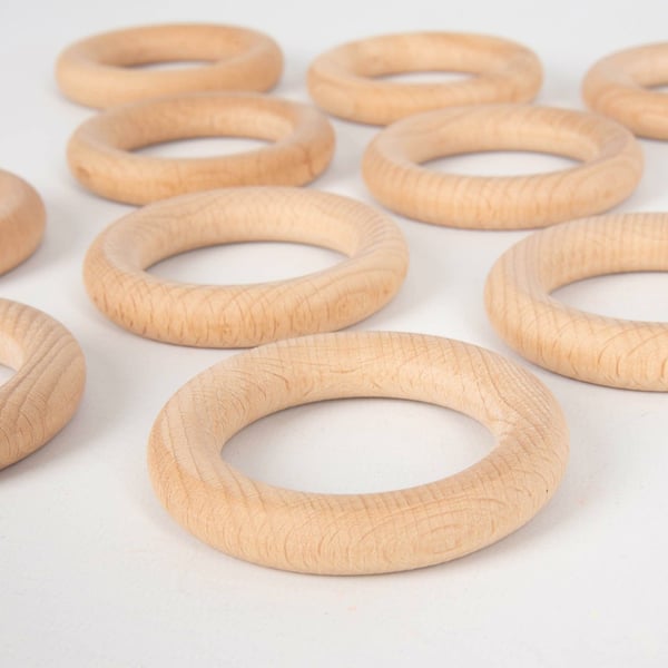Tickit Natural Wooden Rings Small motorik legetøj