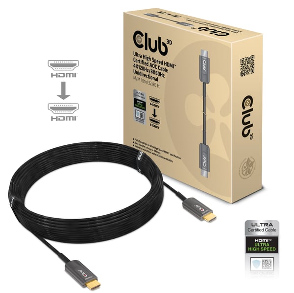 CLUB3D CAC-1376 HDMI-kabel 10 m HDMI Type A (Standard) Sort
