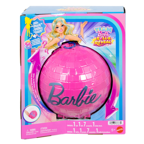 Barbie TEAM Roll & Reveal Pop Star Doll and Accessories
