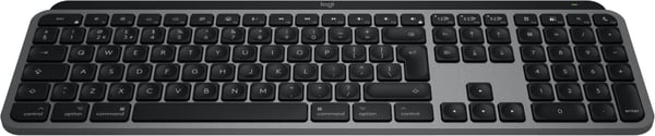 Logitech MX Keys S for Mac tastatur Kontor RF trådløs + Bluetooth QWERTY UK engelsk Aluminium, Sort