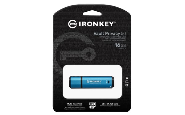 Kingston Technology IronKey 16GB Vault Privacy 50 AES-256 krypteret, FIPS 197