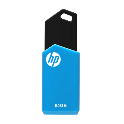HP v150w USB-nøgle 64 GB USB Type-A 2.0 Sort, Blå